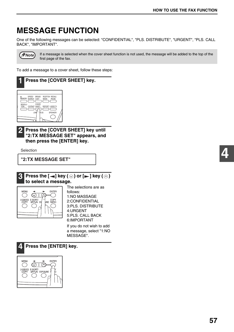 Message function | Toshiba 151D User Manual | Page 61 / 104