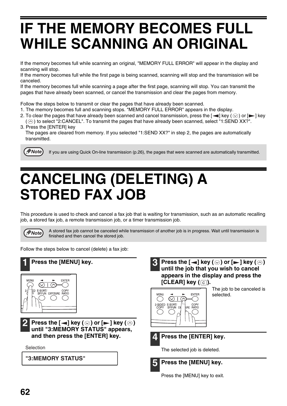 Canceling (deleting) a stored fax job | Toshiba 151D User Manual | Page 66 / 104