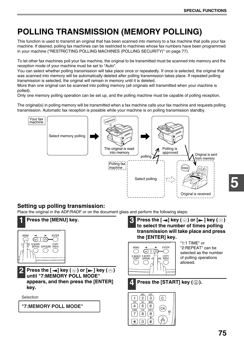 Polling transmission (memory polling), Setting up polling transmission | Toshiba 151D User Manual | Page 79 / 104