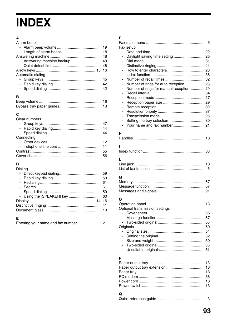 Index | Toshiba 151D User Manual | Page 97 / 104