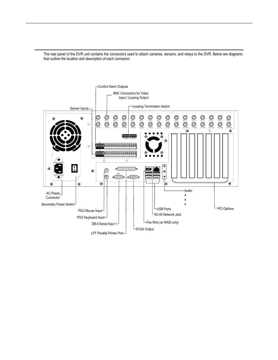 Rear panel connectors, Dvr/hvr | Toshiba DVR8-X User Manual | Page 28 / 141