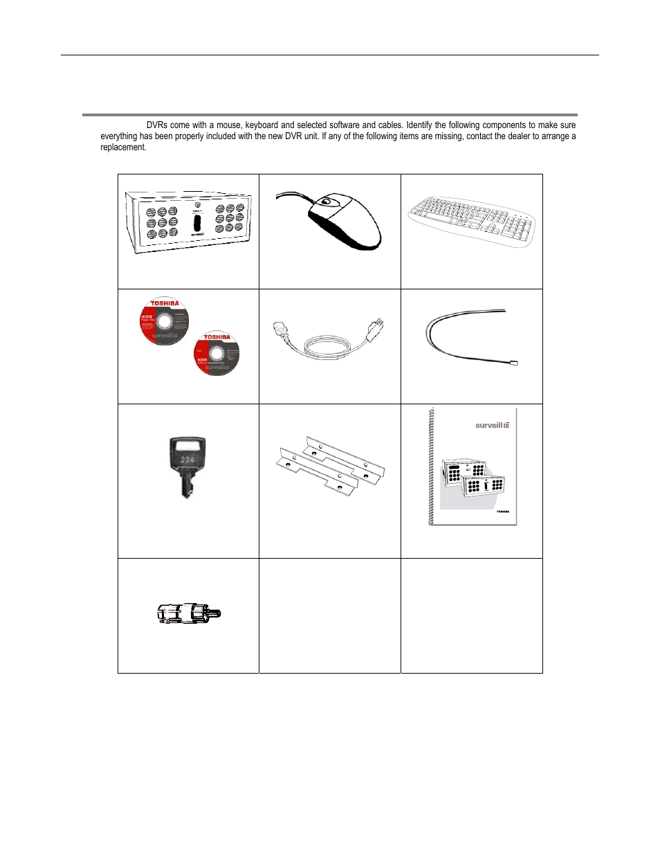 Identifying included components | Toshiba DVR8-X User Manual | Page 34 / 141