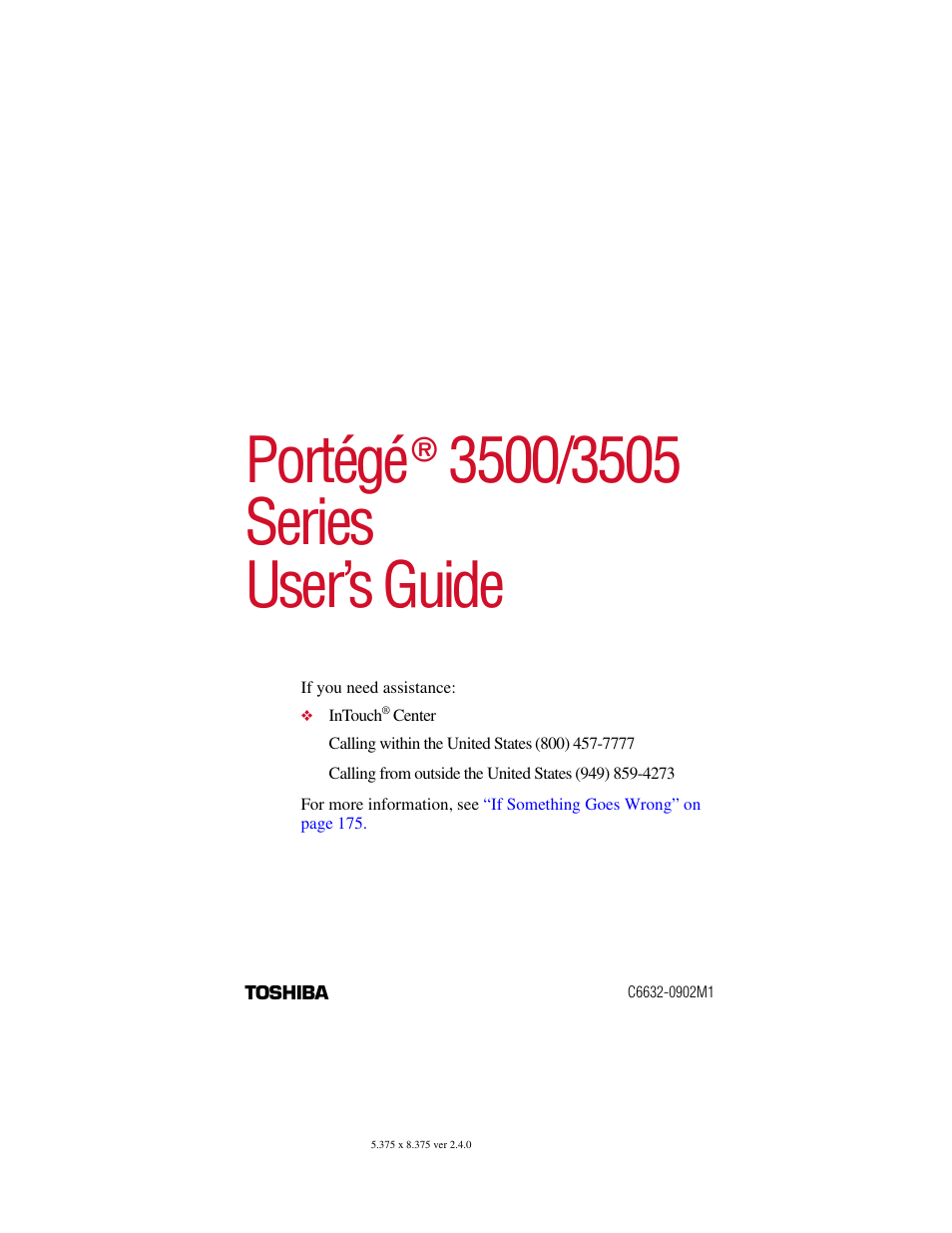 Toshiba PORT User Manual | 243 pages