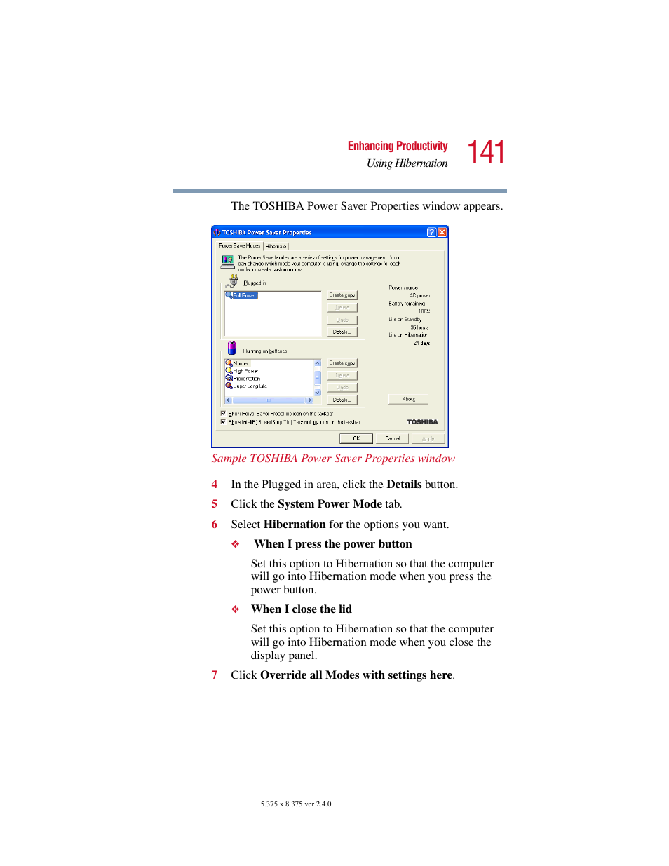 Toshiba PORT User Manual | Page 141 / 243