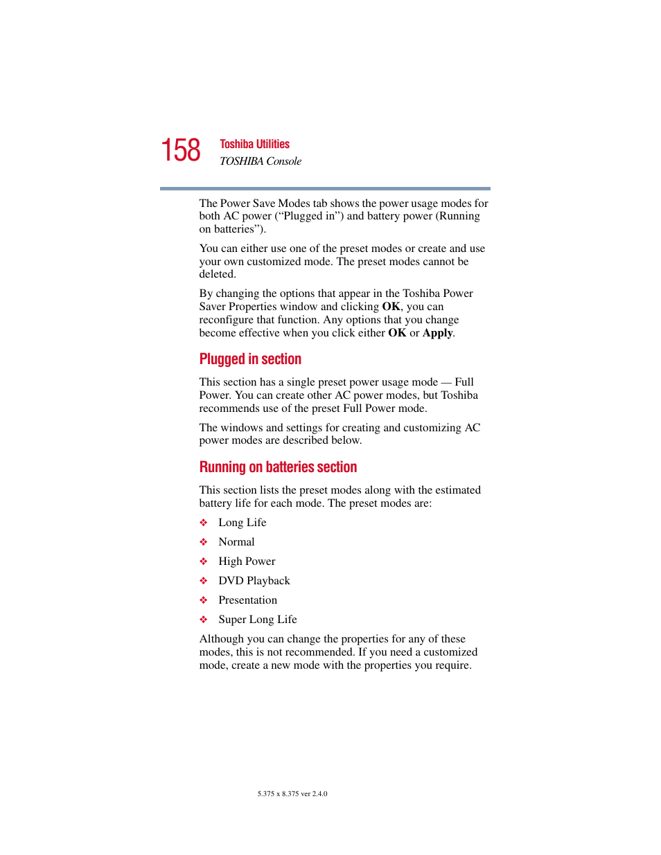 Toshiba PORT User Manual | Page 158 / 243