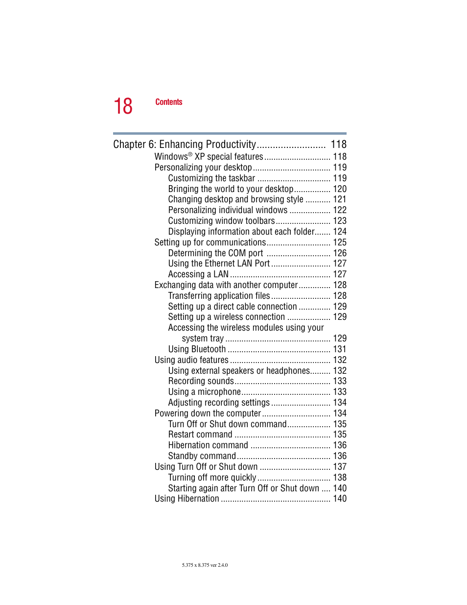 Toshiba PORT User Manual | Page 18 / 243