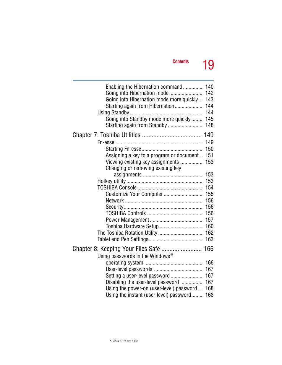 Toshiba PORT User Manual | Page 19 / 243