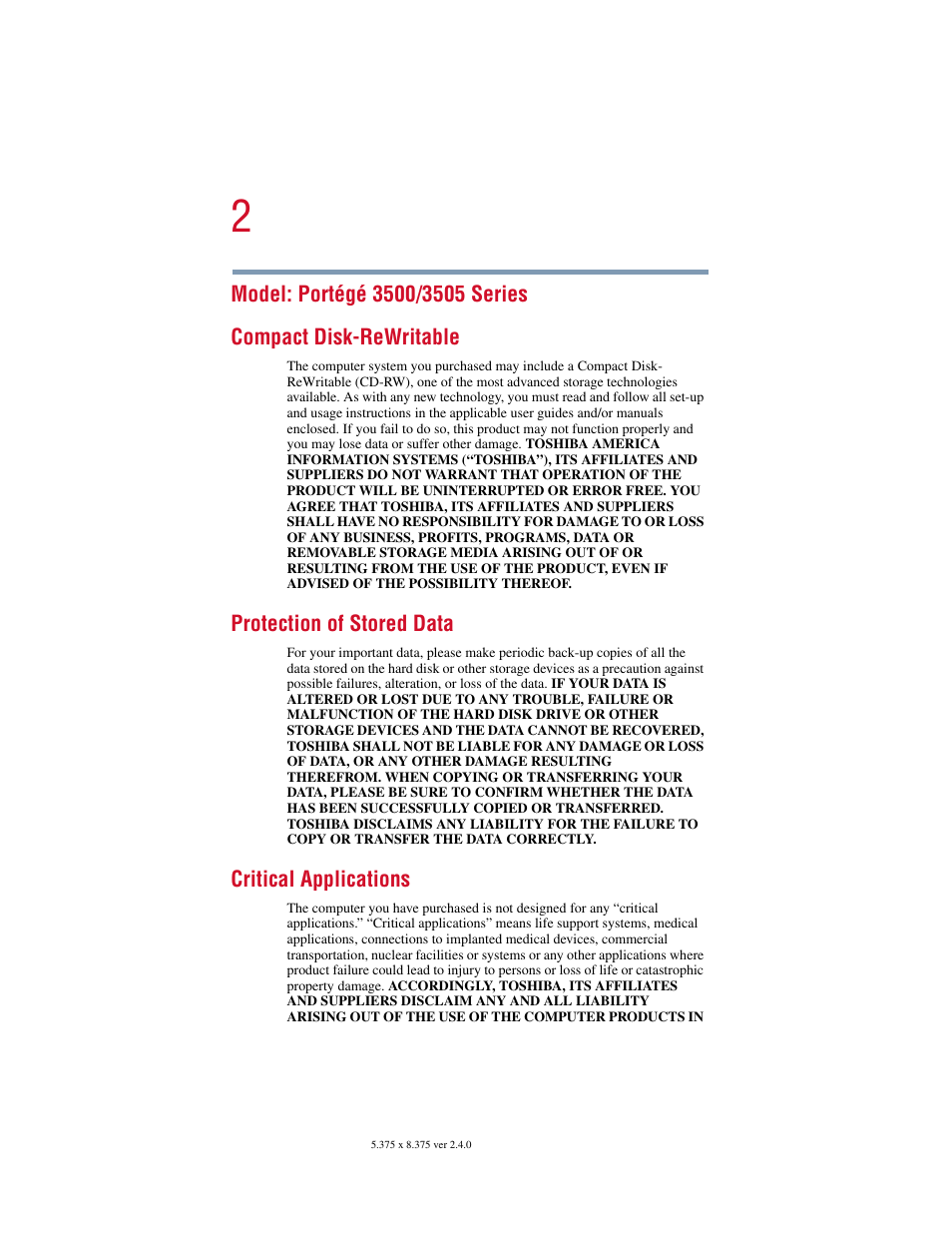 Toshiba PORT User Manual | Page 2 / 243