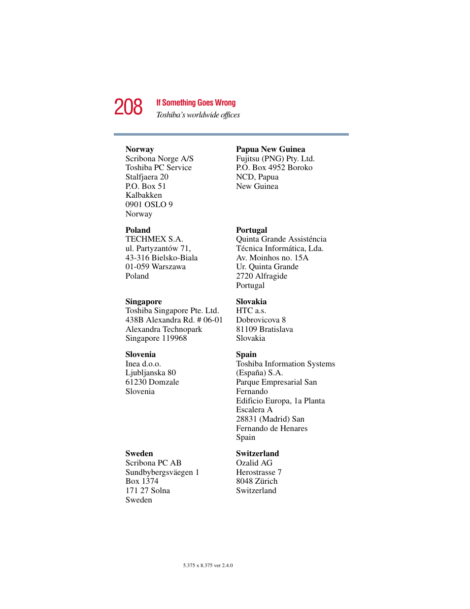 Toshiba PORT User Manual | Page 208 / 243