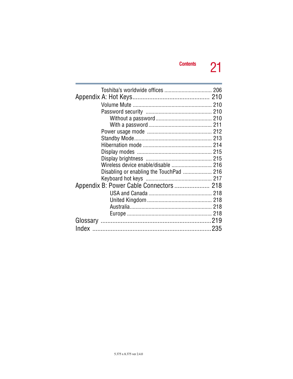 Toshiba PORT User Manual | Page 21 / 243