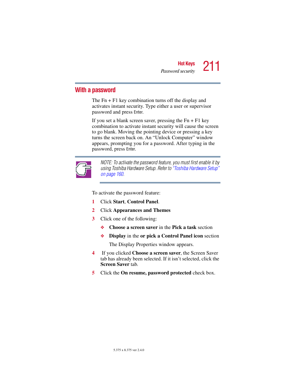 With a password | Toshiba PORT User Manual | Page 211 / 243