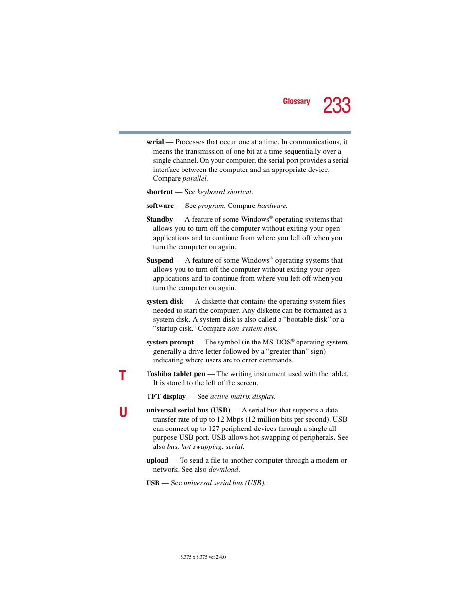 Toshiba PORT User Manual | Page 233 / 243