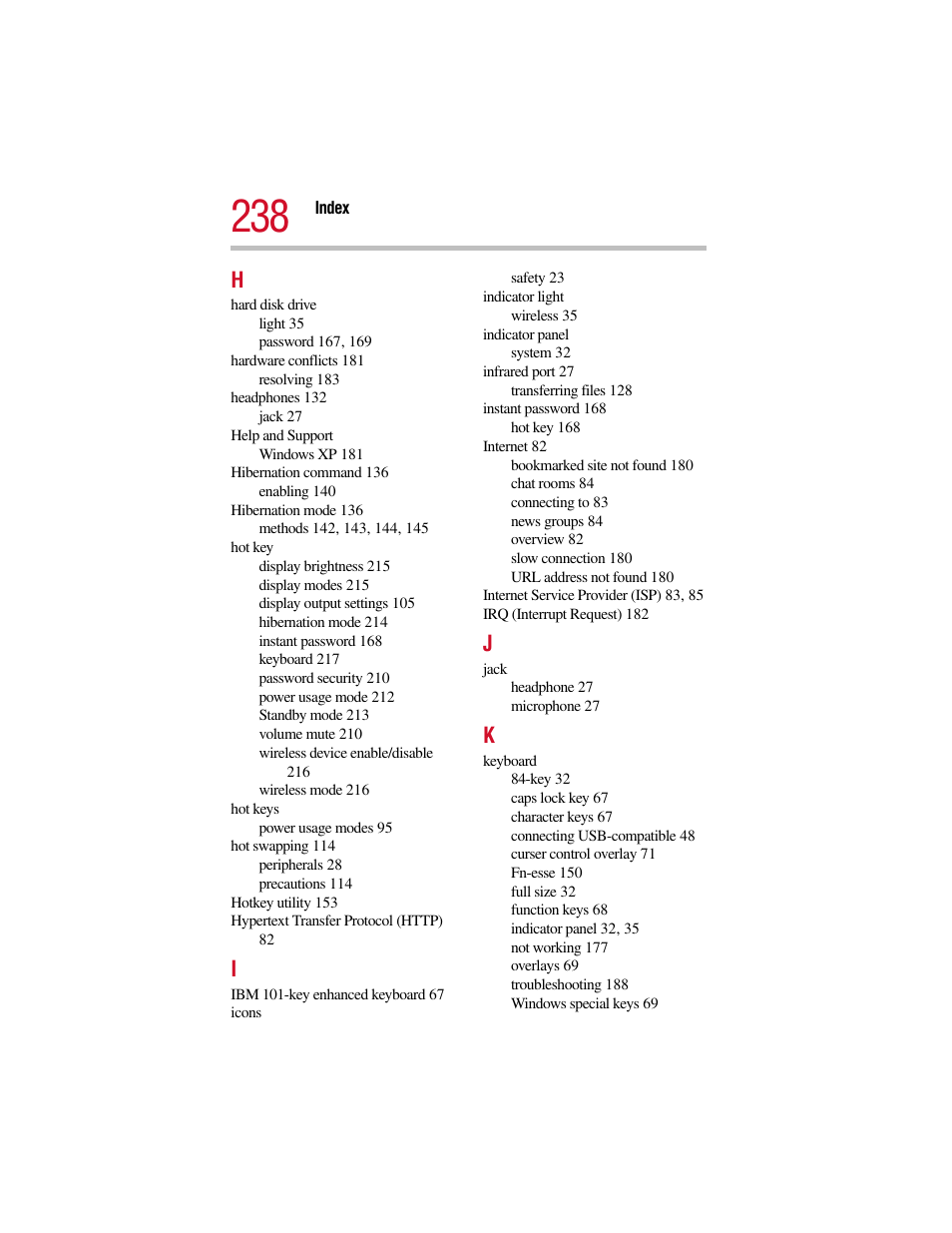 Toshiba PORT User Manual | Page 238 / 243