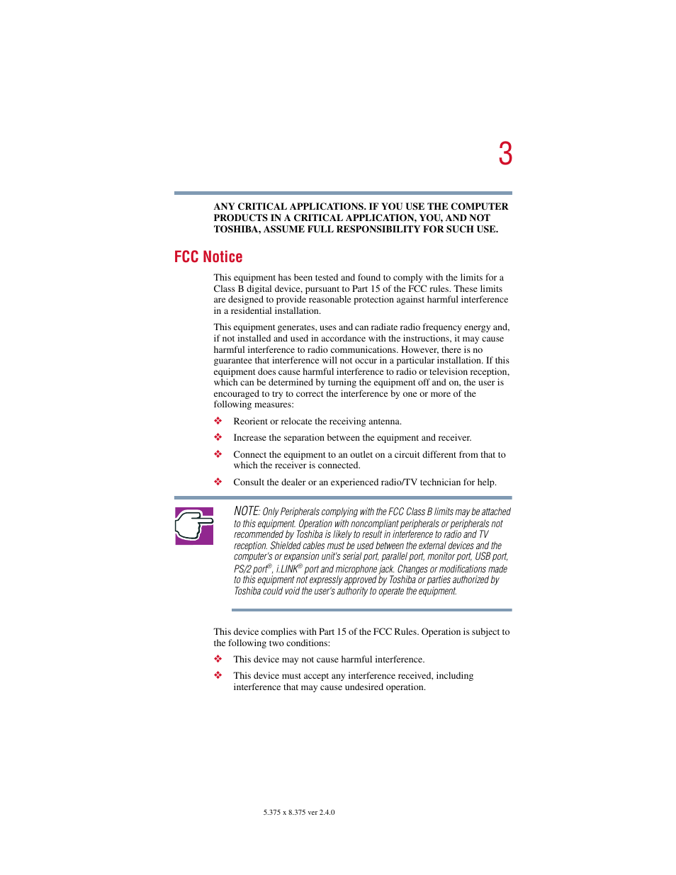 Fcc notice | Toshiba PORT User Manual | Page 3 / 243