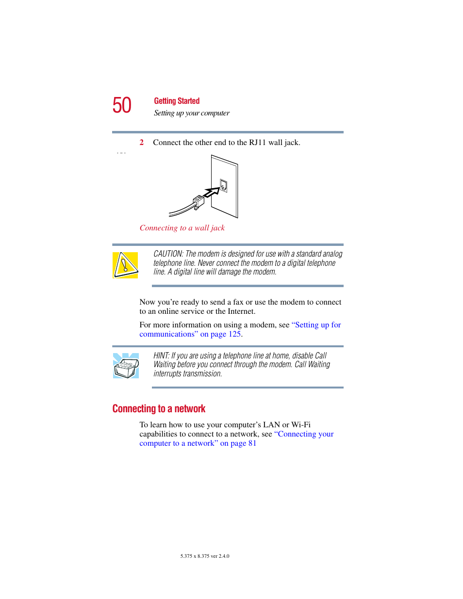 Connecting to a network | Toshiba PORT User Manual | Page 50 / 243