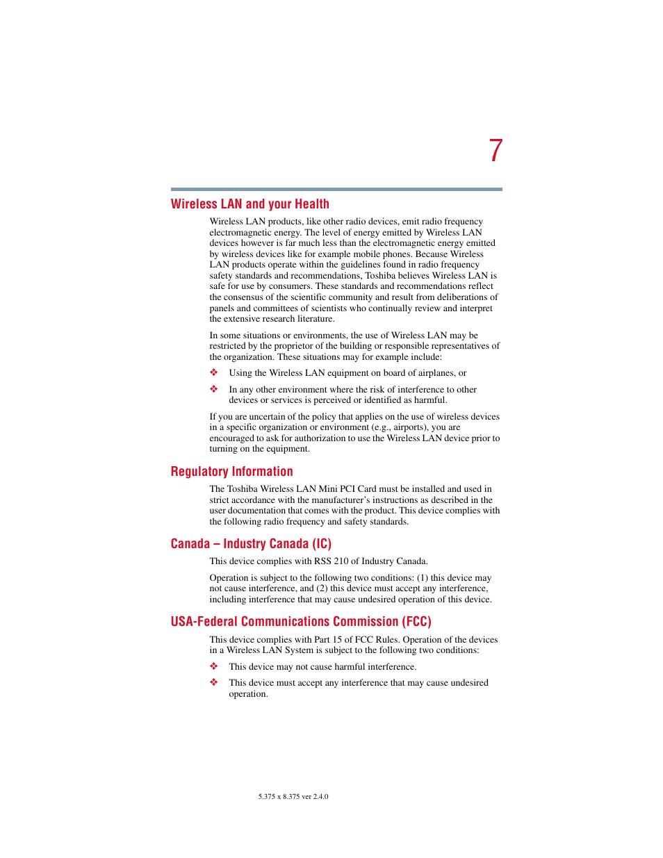 Toshiba PORT User Manual | Page 7 / 243