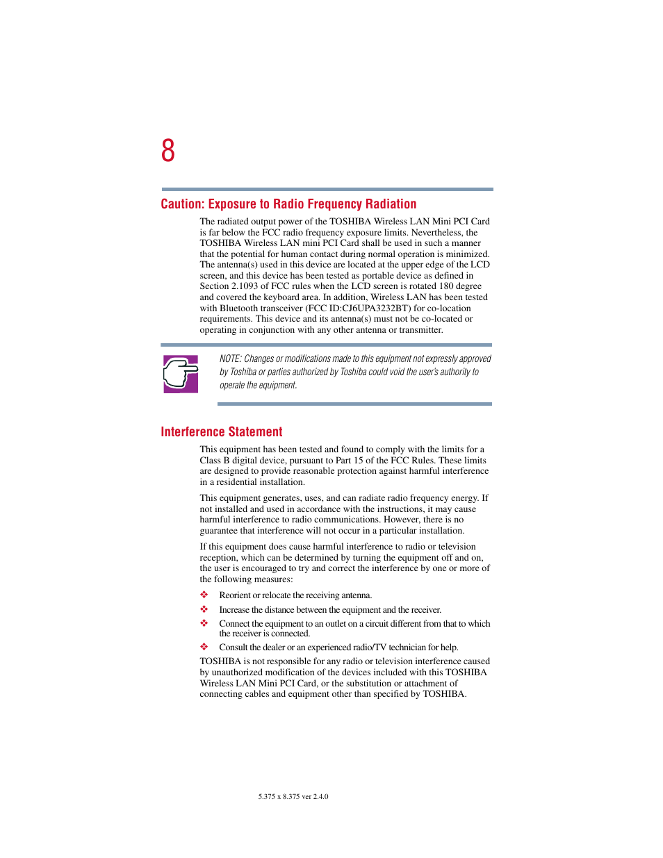 Toshiba PORT User Manual | Page 8 / 243