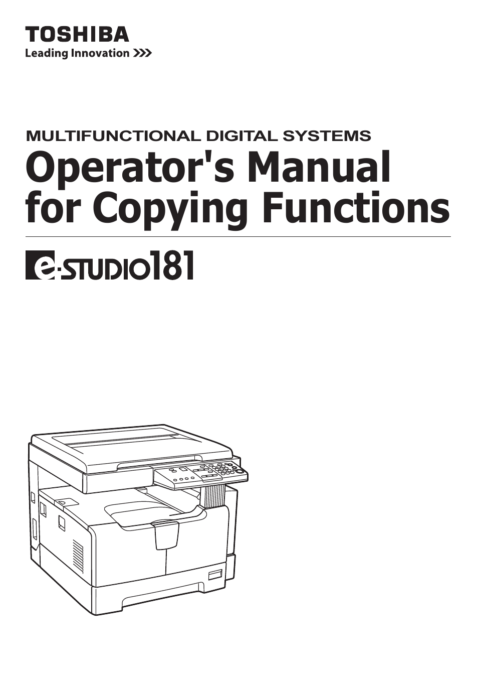 Toshiba Printer DP-1810 User Manual | 110 pages