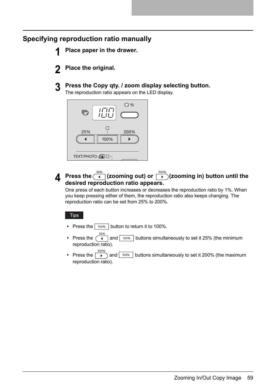 Specifying reproduction ratio manually | Toshiba Printer DP-1810 User Manual | Page 61 / 110