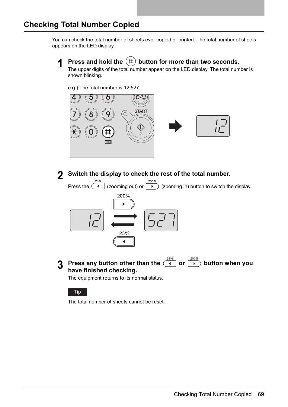 Checking total number copied | Toshiba Printer DP-1810 User Manual | Page 71 / 110