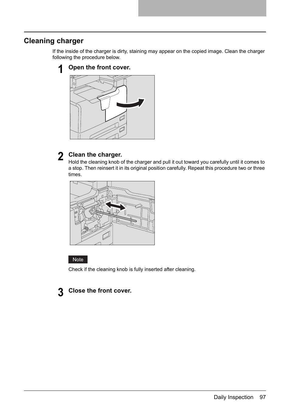 Cleaning charger, P.97 “cleaning charger | Toshiba Printer DP-1810 User Manual | Page 99 / 110
