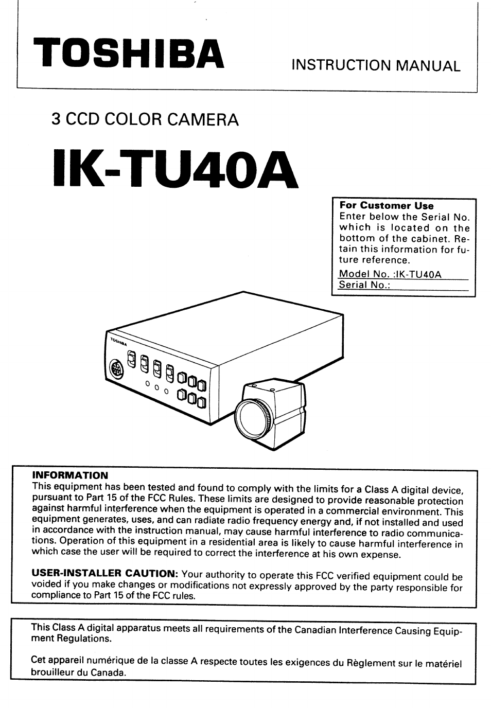 Toshiba IK-TU40A User Manual | 31 pages