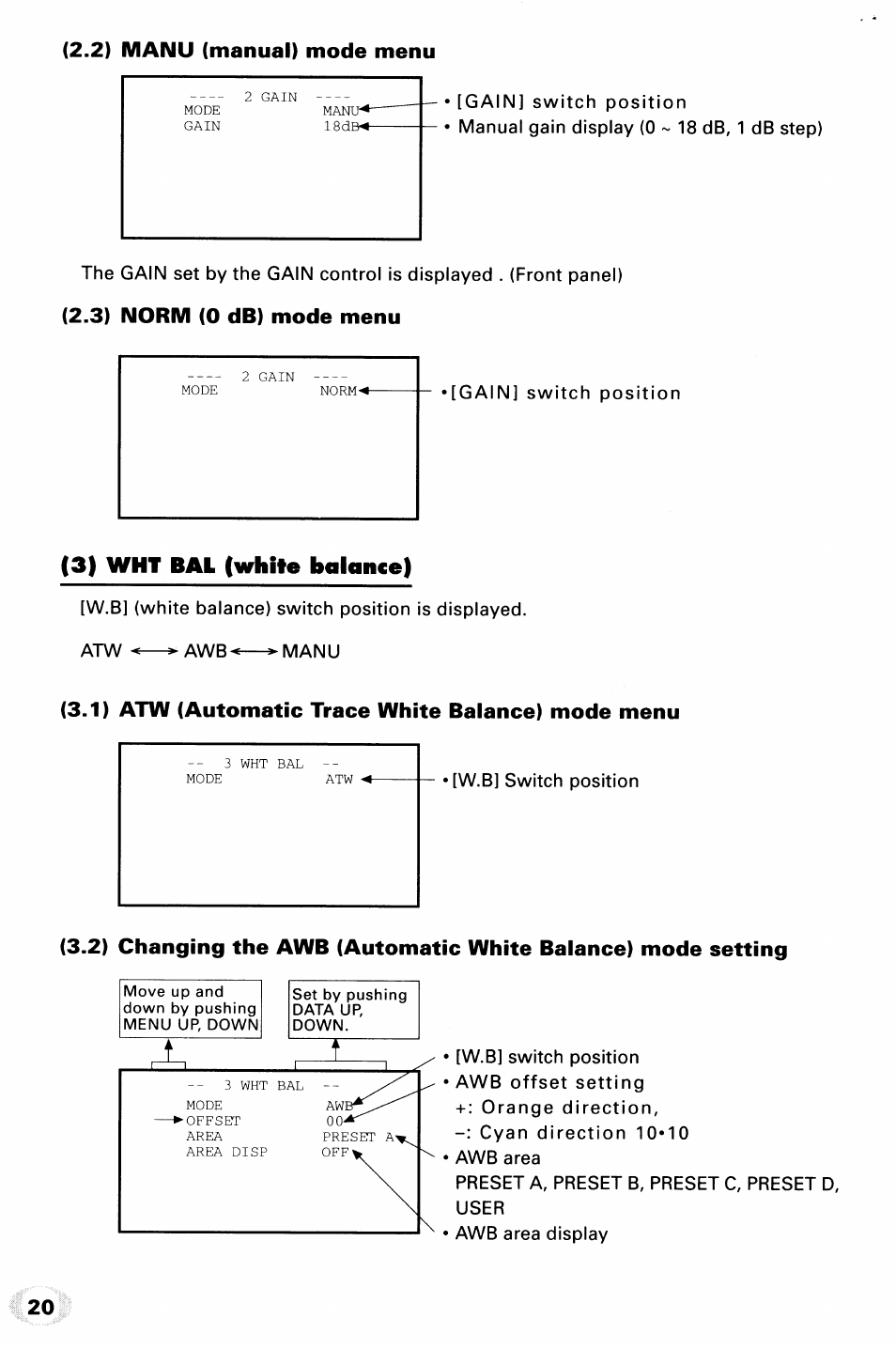 C3) wht bal (white balance) | Toshiba IK-TU40A User Manual | Page 20 / 31