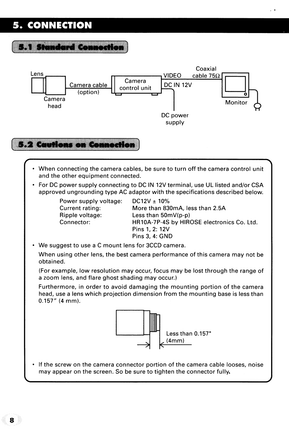 Connection s.1 | Toshiba IK-TU40A User Manual | Page 8 / 31