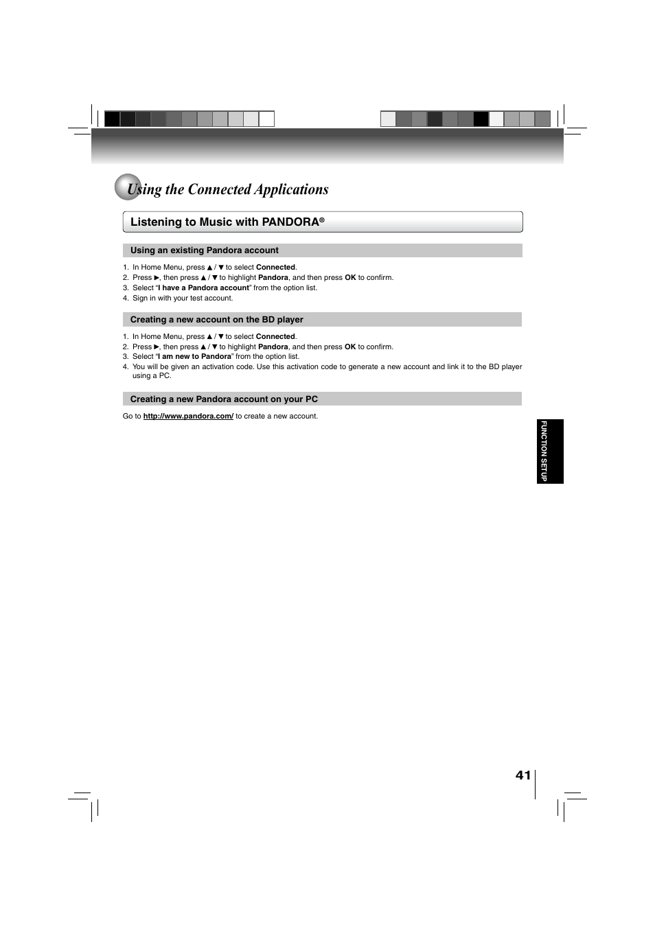 Using the connected applications | Toshiba BDX3000KU User Manual | Page 41 / 64