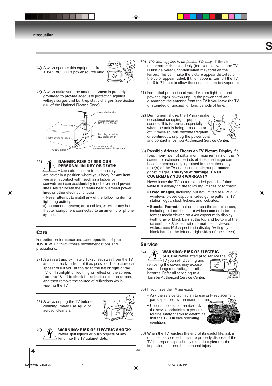 Important safeguards s, Care, Service | Toshiba MW30G71 User Manual | Page 4 / 84