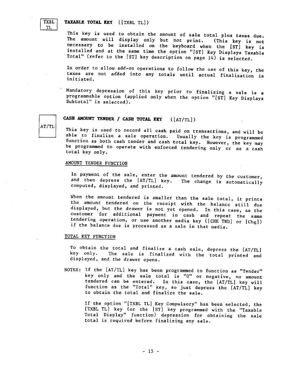 Cash amount tender / cash total key ([at/tl]) | Toshiba TEC MA-1040-400 Series User Manual | Page 19 / 64