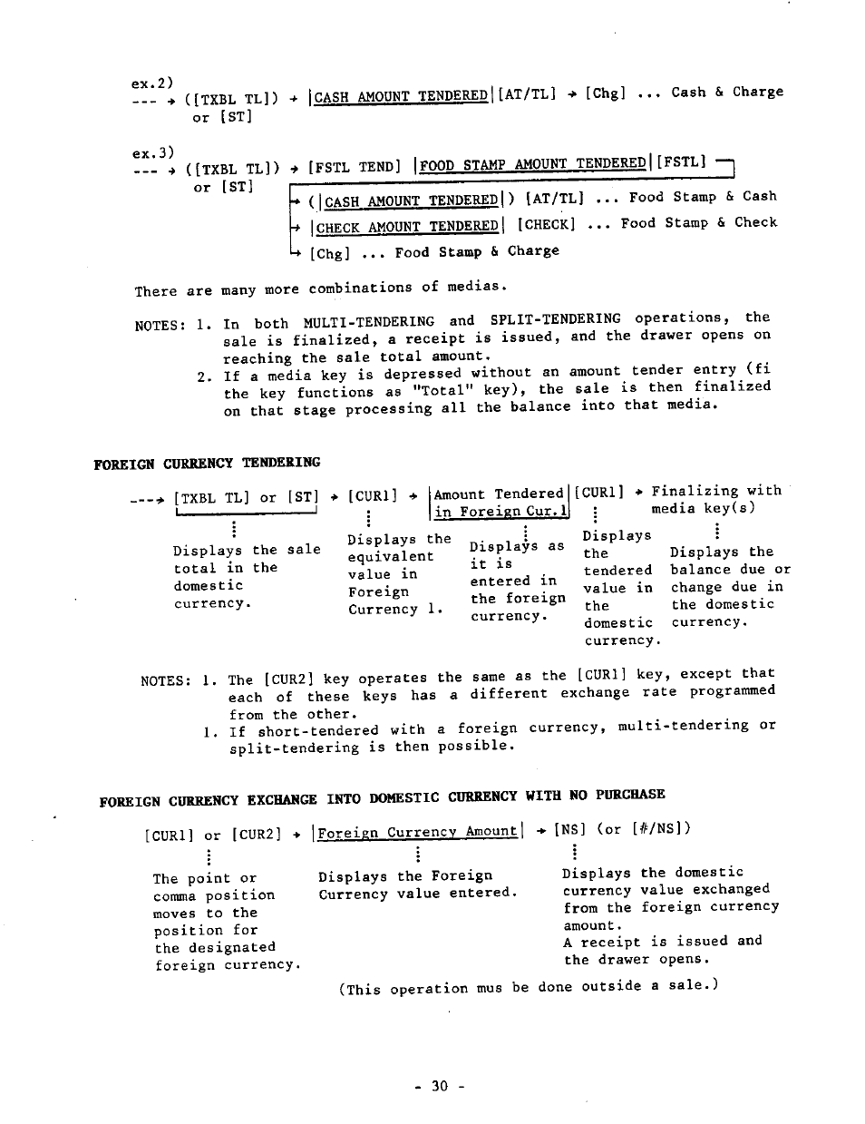 Foreign currency tendering | Toshiba TEC MA-1040-400 Series User Manual | Page 34 / 64
