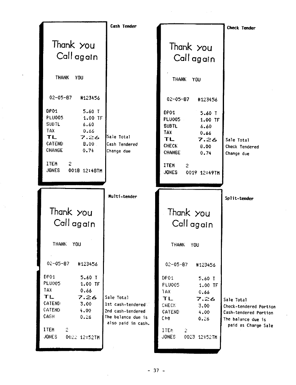 Call again | Toshiba TEC MA-1040-400 Series User Manual | Page 41 / 64