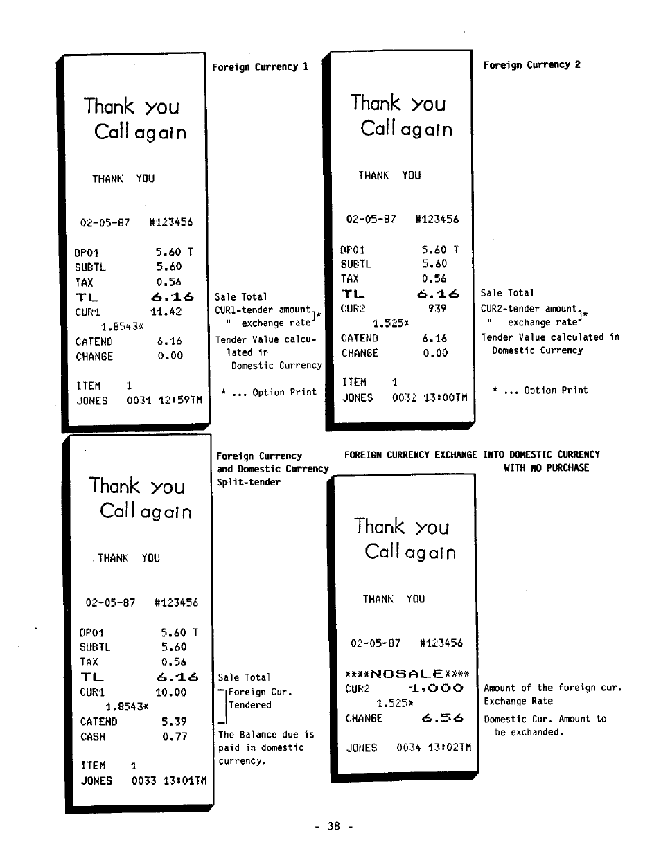 Thank you call again | Toshiba TEC MA-1040-400 Series User Manual | Page 42 / 64