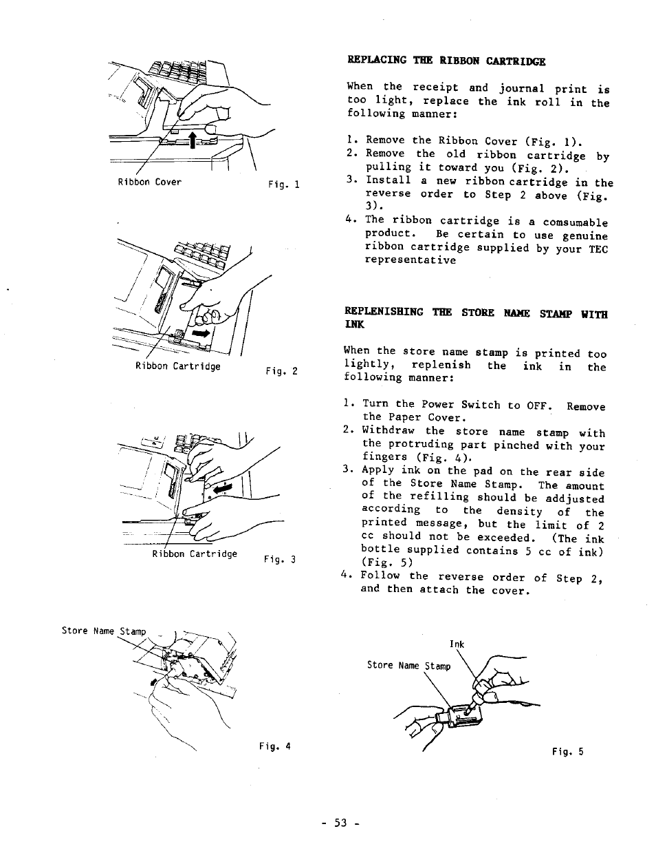 Replenishing the store name stamp with ink | Toshiba TEC MA-1040-400 Series User Manual | Page 57 / 64