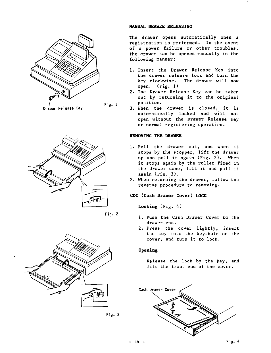Manual drawer releasing, Removing the drawer | Toshiba TEC MA-1040-400 Series User Manual | Page 58 / 64