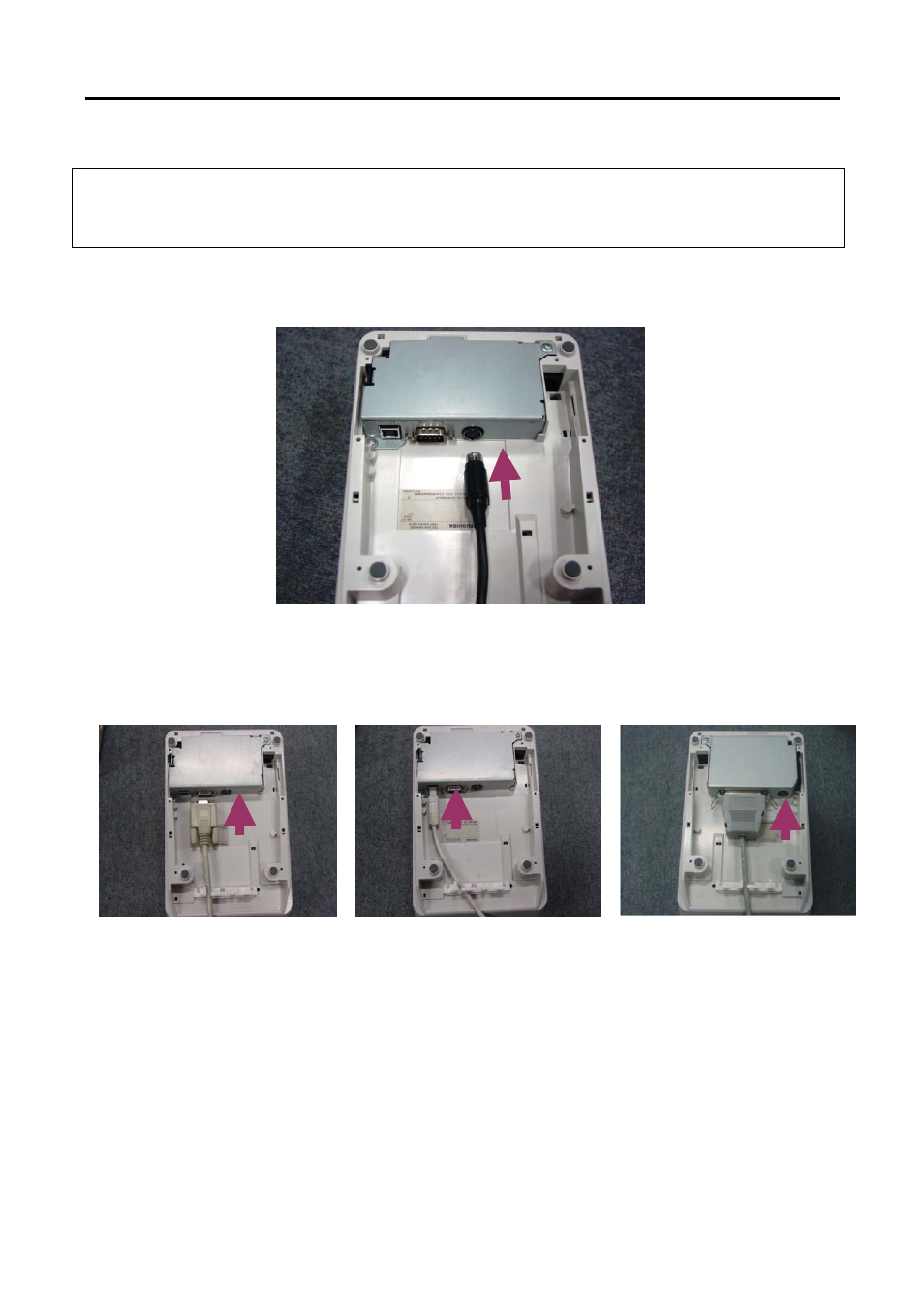 Connecting the power cord and interface cable, 1 connecting the power cord and interface cable | Toshiba SPAA-206-R1 User Manual | Page 17 / 31