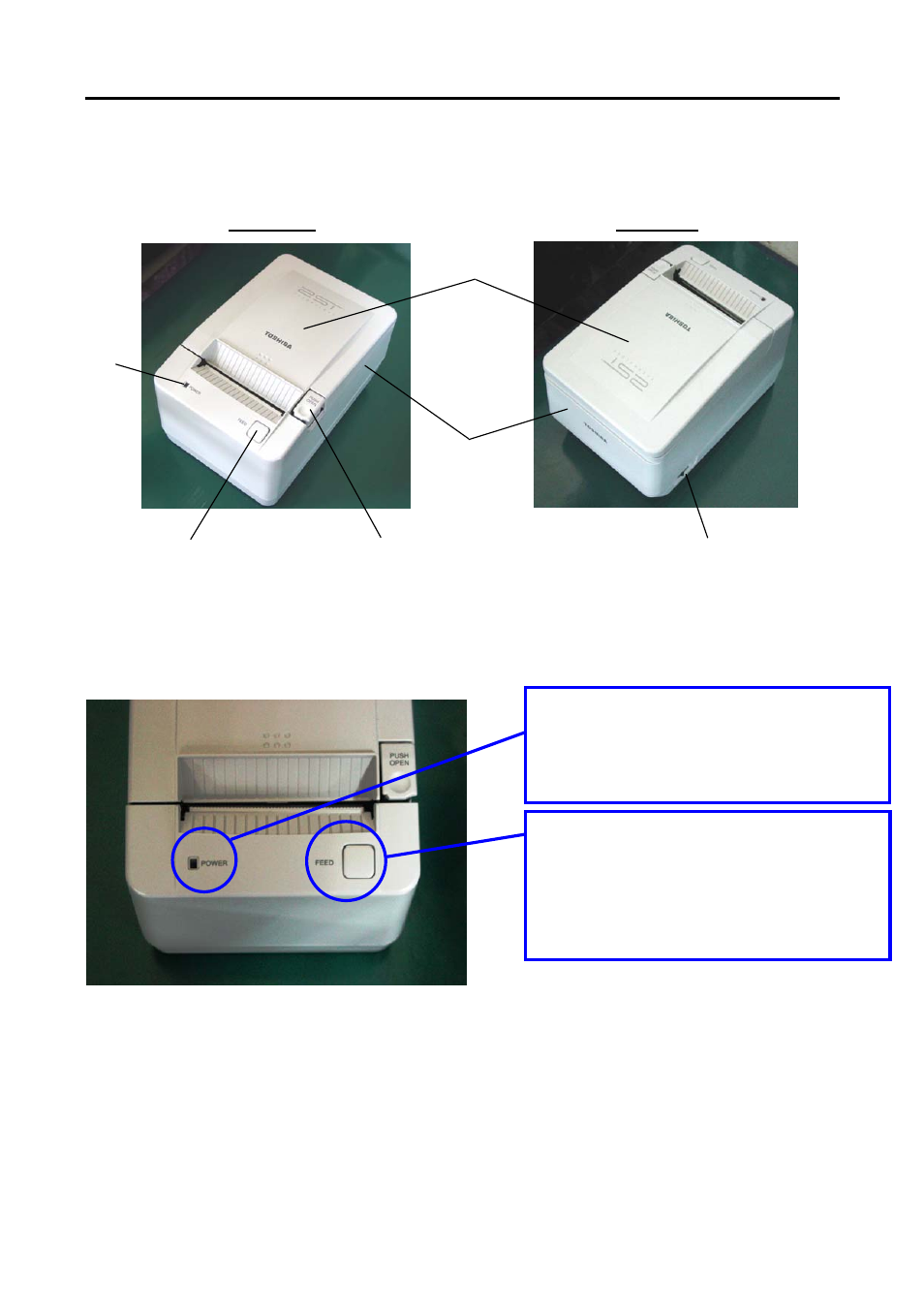 Appearance, Front/rear view, Led and feed button | 1 front/rear view, 2 led and feed button | Toshiba SPAA-206-R1 User Manual | Page 9 / 31