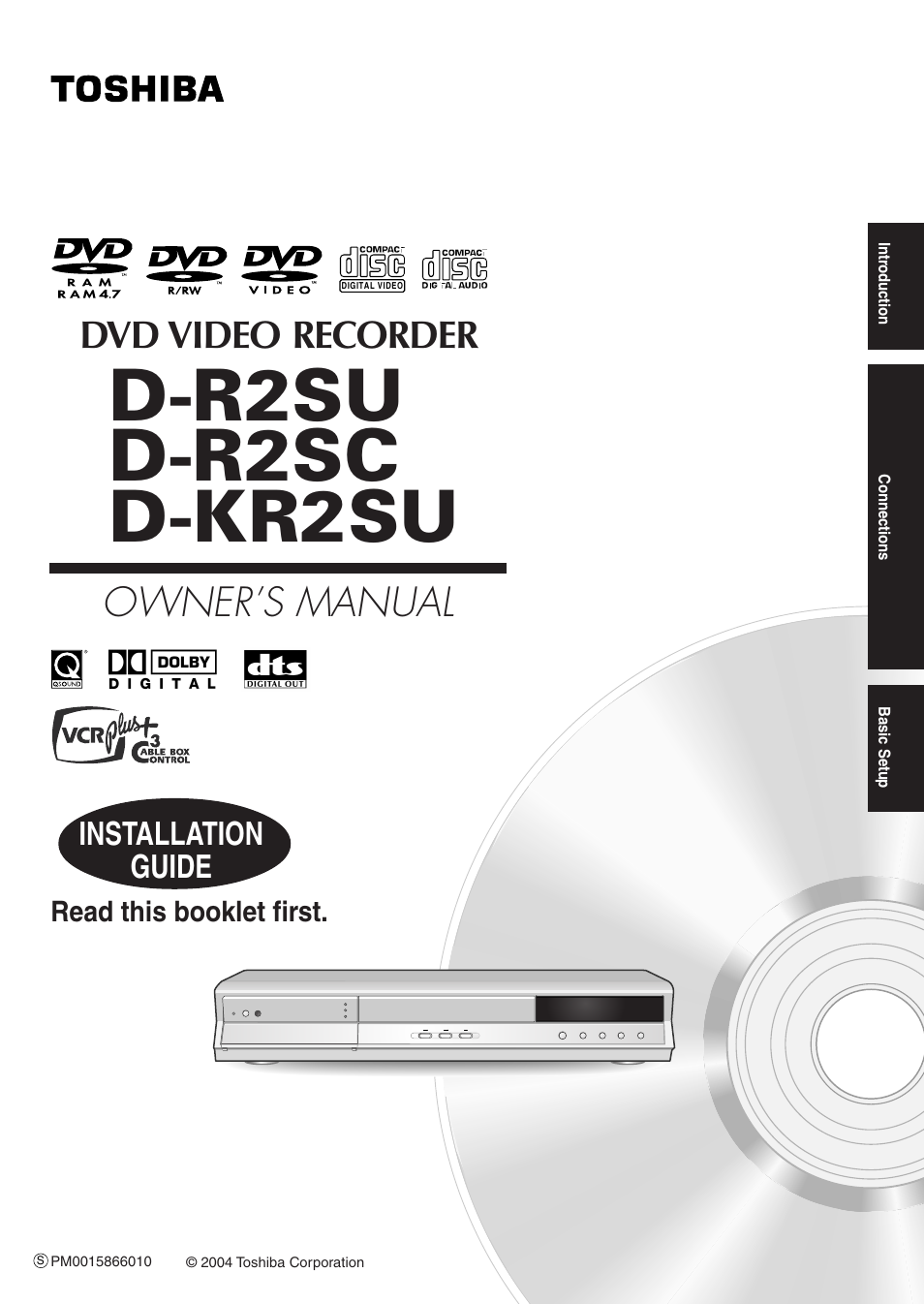 Toshiba D-R2SU User Manual | 56 pages