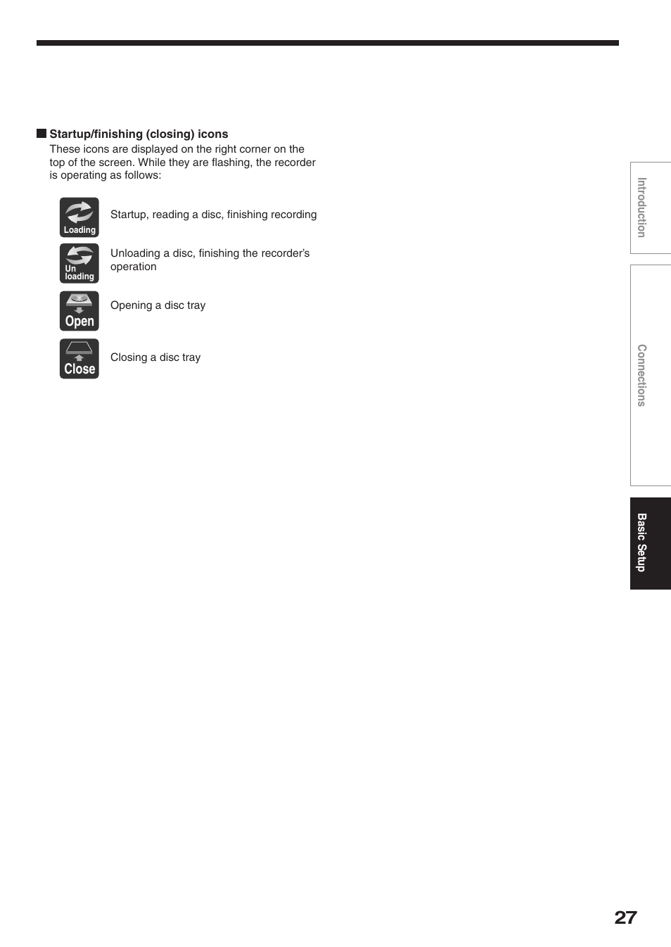 Open, Close | Toshiba D-R2SU User Manual | Page 27 / 56