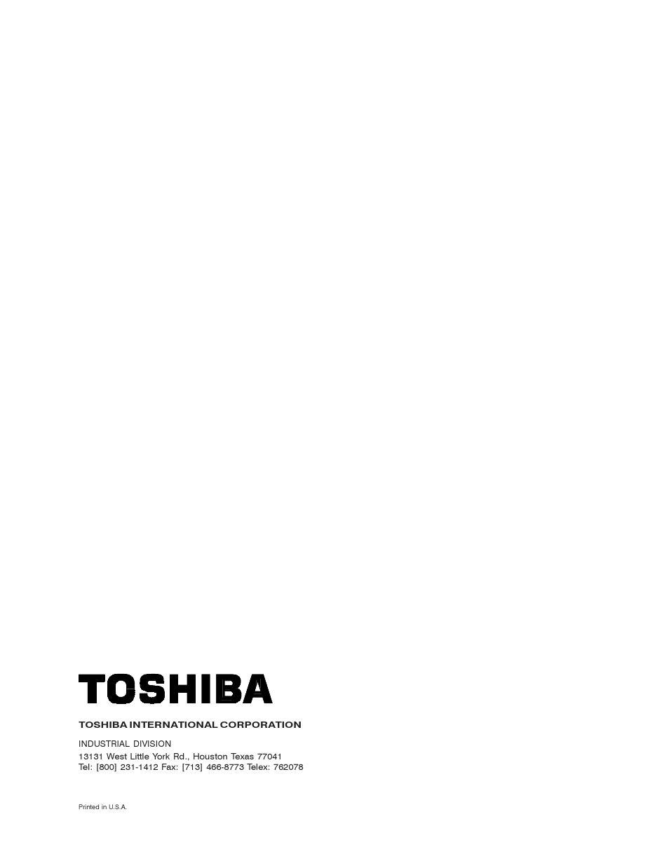 Toshiba | Toshiba 1500 SERIES User Manual | Page 32 / 32