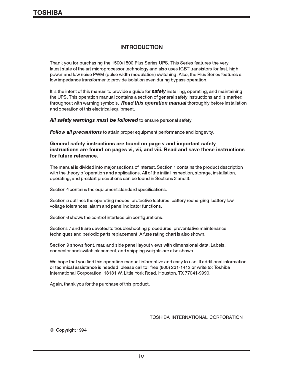 Toshiba | Toshiba 1500 SERIES User Manual | Page 6 / 32