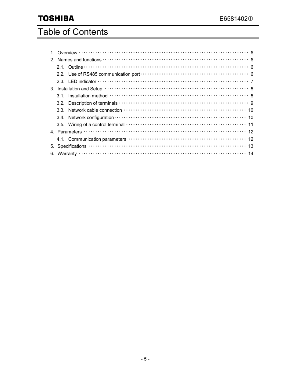 Toshiba BCN002Z User Manual | Page 6 / 16