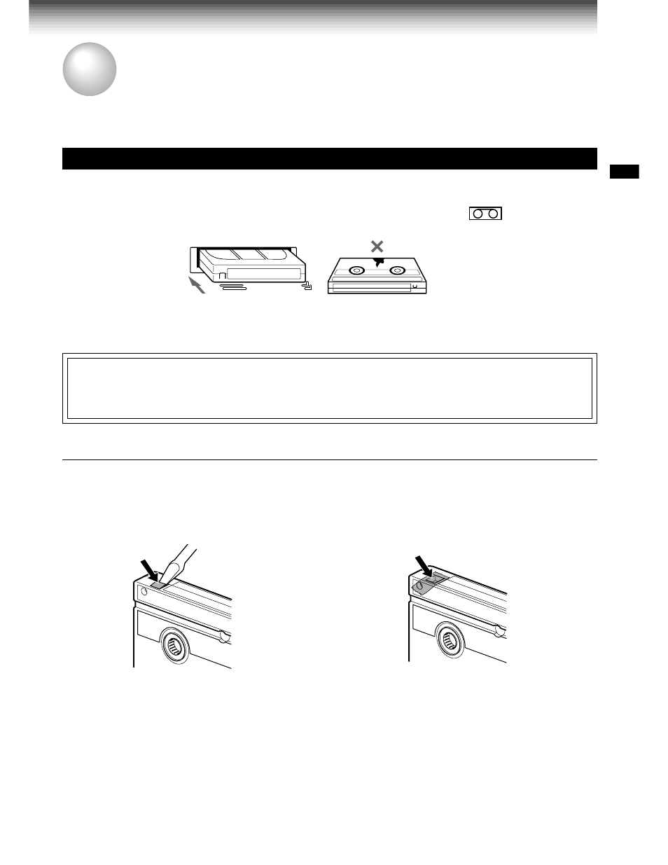 Video cassette use | Toshiba W-707 User Manual | Page 19 / 49