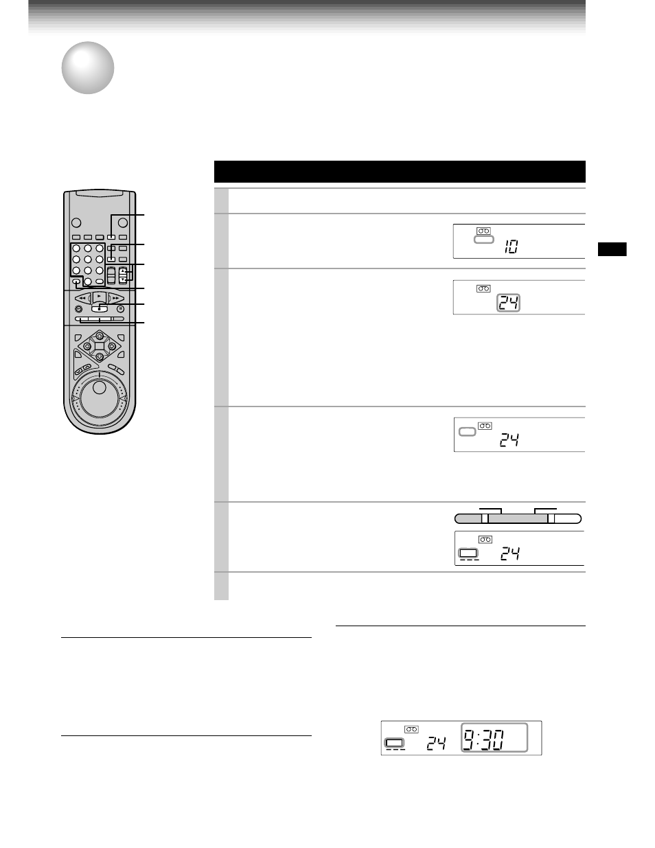 Recording, Recording a tv program, Basic recording | Tv/vcr, Channel, Ch/trk, Number buttons, Sp/slp, Stop, Watching a tv program while recording another | Toshiba W-707 User Manual | Page 25 / 49