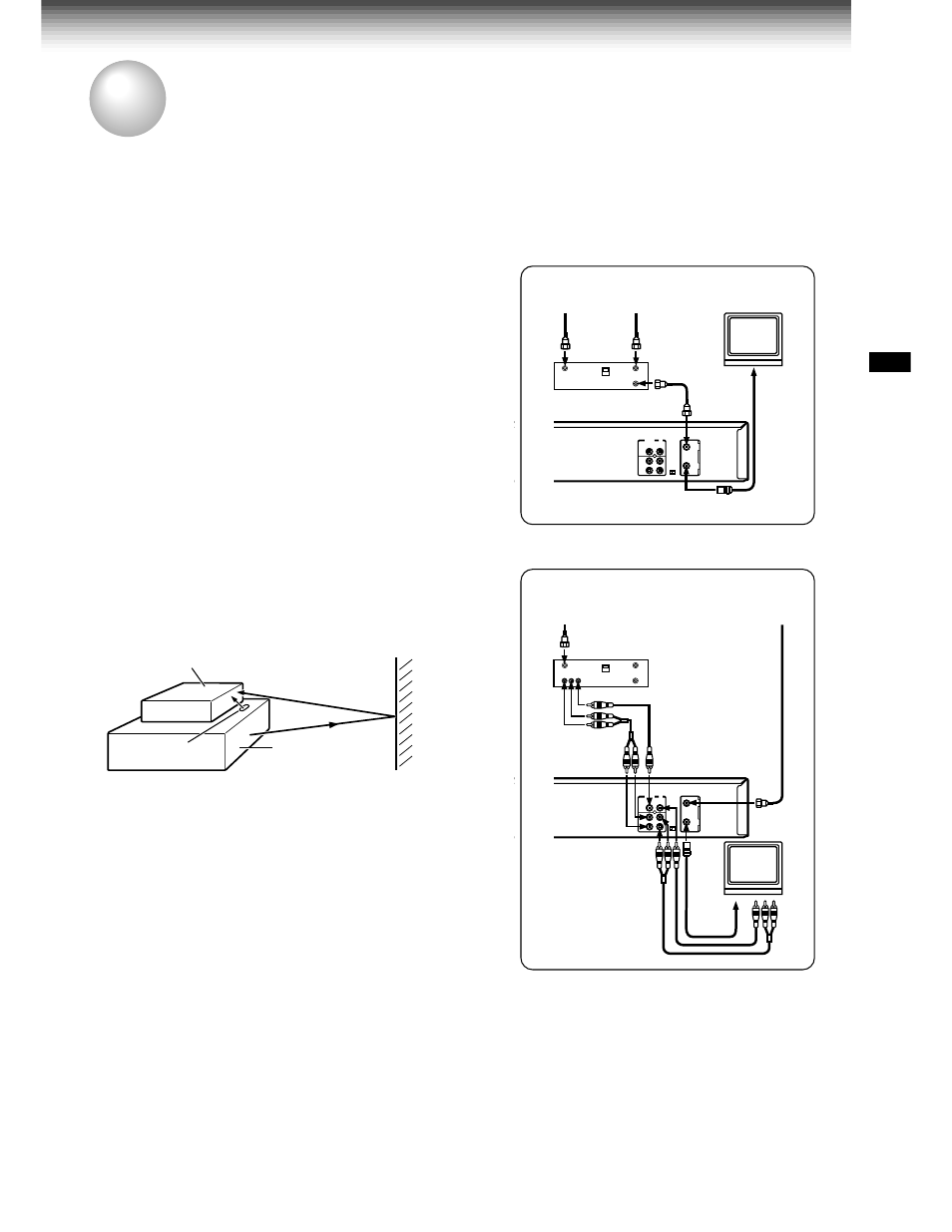 Dss satellite receiver set up, Satellite receiver set-up, Satellite receiver control | Placing the dss, Satellite receiver, Connection type | Toshiba W-707 User Manual | Page 37 / 49