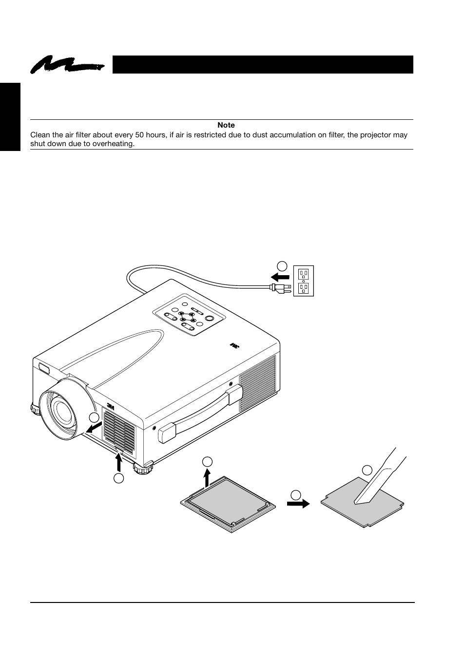 1 cleaning the air filter, English, Figure 5.1 remove air filter | Toshiba MP8745 User Manual | Page 21 / 39