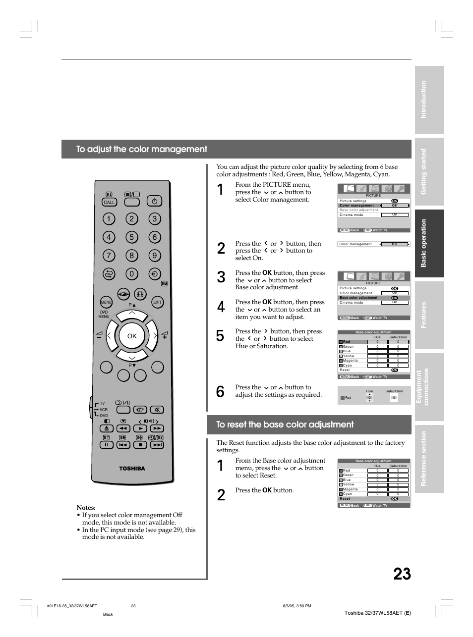 Toshiba 32WL58E User Manual | Page 23 / 56