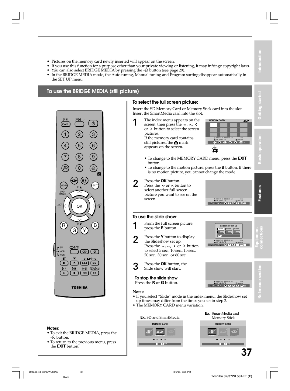 0g y b r | Toshiba 32WL58E User Manual | Page 37 / 56
