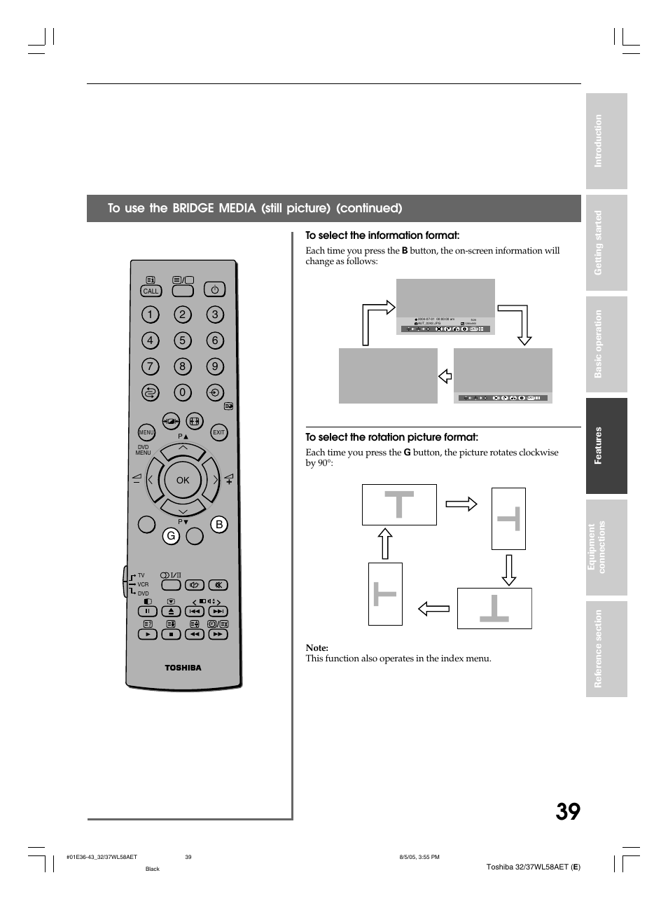 Toshiba 32WL58E User Manual | Page 39 / 56